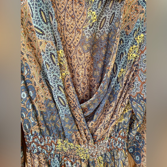 Kate & Lily Multicolor Geometric Long Sleeve Maxi Dress Size 16 W Elastic Waist - Picture 5 of 6